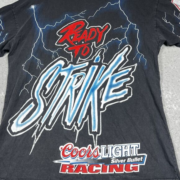 VTG 1995 Kyle Petty Coors Light 2-Sided AOP Graphic T-Shirt Thunder NASCAR Sz M - Picture 10 of 13